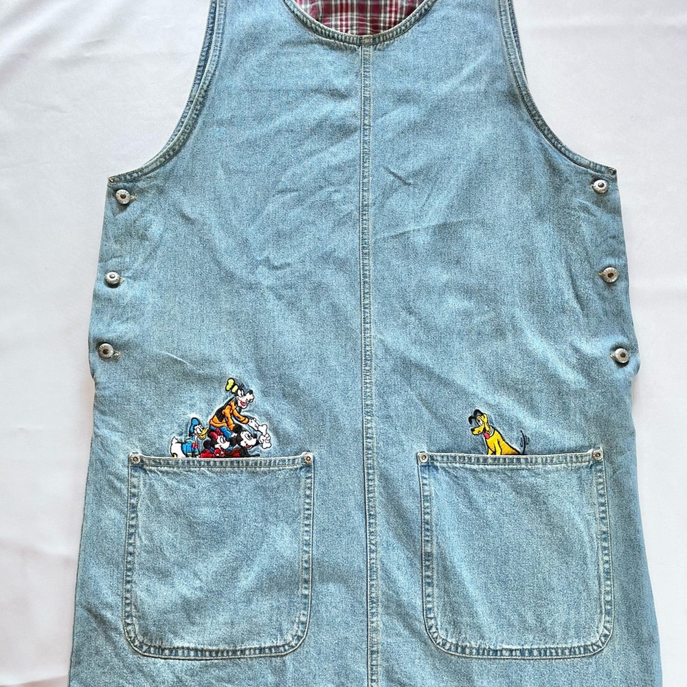 Vintage 1990s Mickey Mouse And Friends Denim Jumper Dress Size M